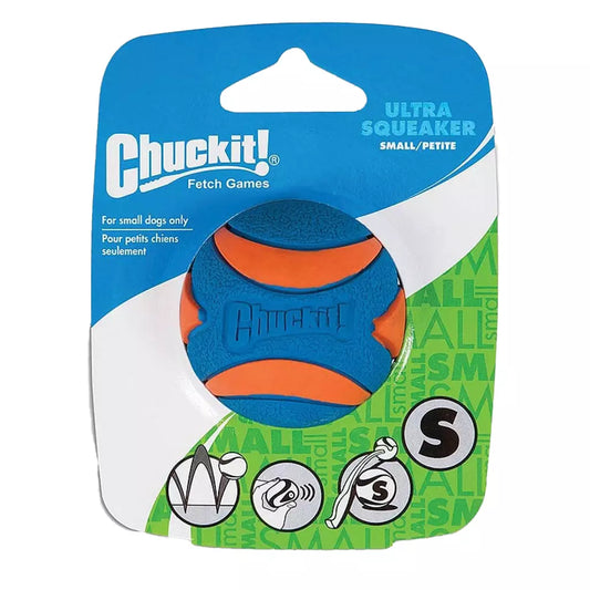 Chuckit! Ultra Squeaker Ball S Ø5 cm – rubber apporteerbal met pieper (1-pack, drijvend)