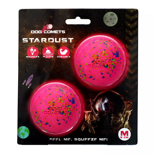 Dog Comets Stardust Roze M 2-pack | Stuiterbal Ø6 cm (Drijvend)
