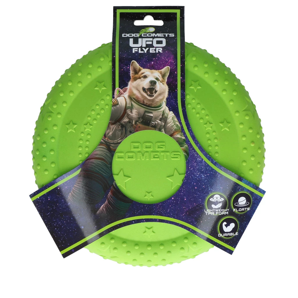Dog Comets UFO Flyer Groen Hondenspeeltje van TPR Schuimrubber