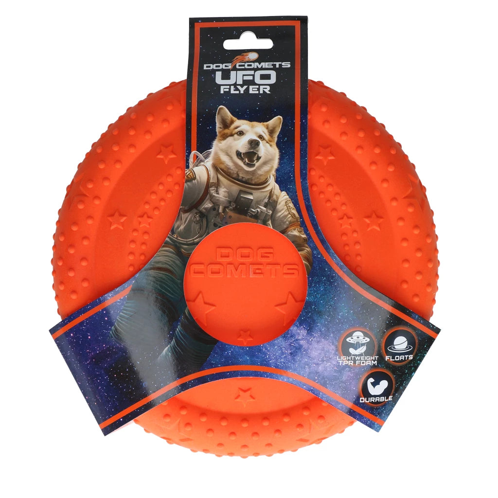 Dog Comets UFO Flyer Oranje Hondenspeeltje van TPR Schuimrubber