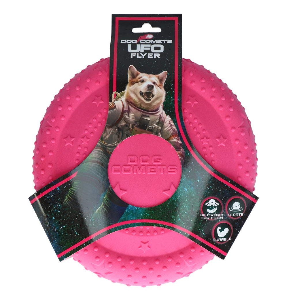 Dog Comets UFO Flyer Roze Hondenspeeltje van TPR Schuimrubber