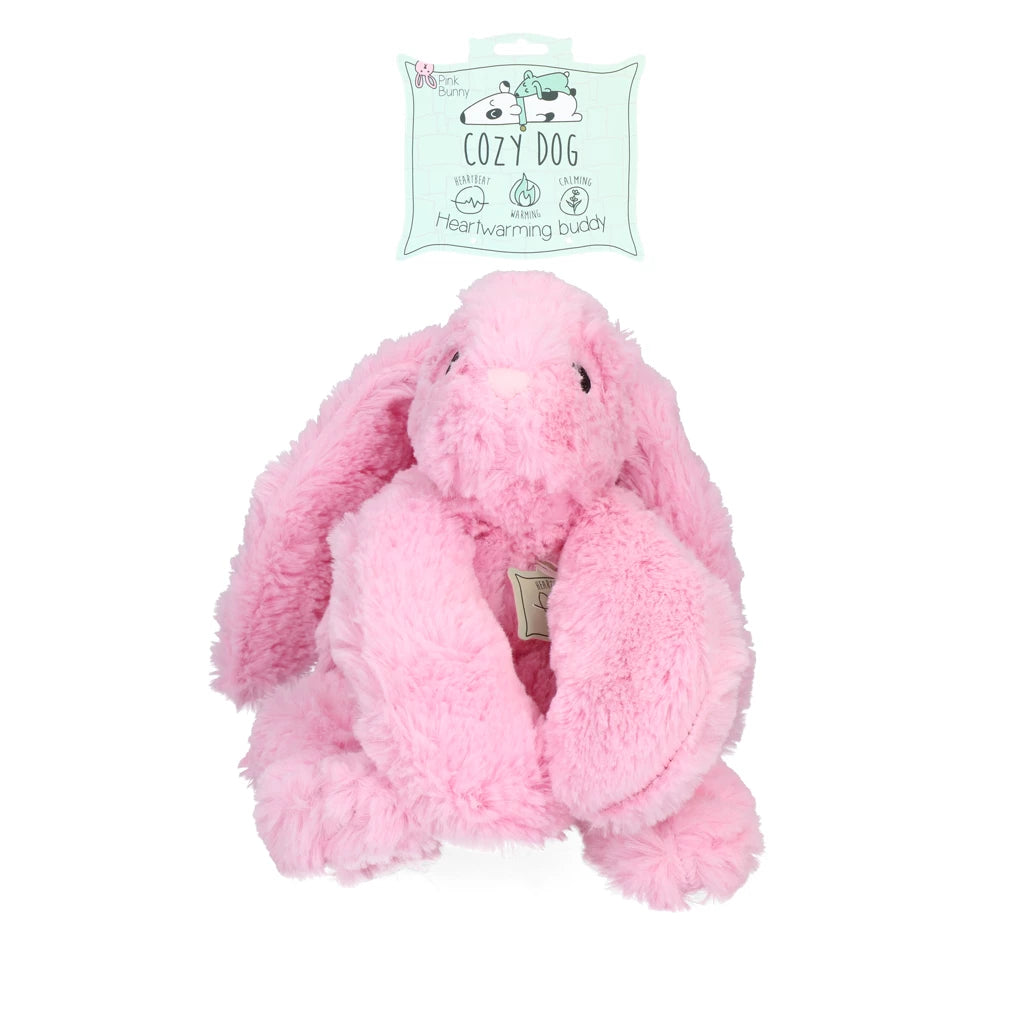 Cozy Dog Bunny hondenknuffel roze met hartslag
