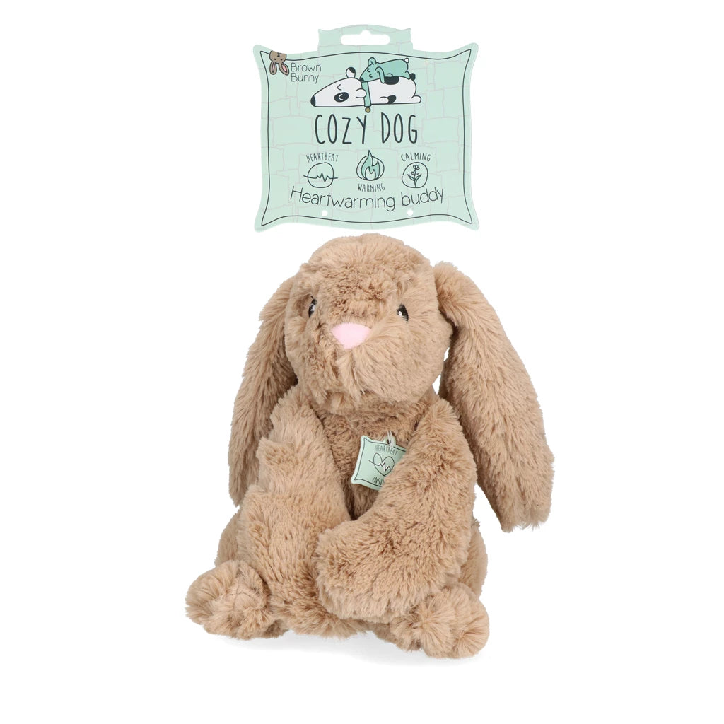 Cozy Dog Bunny met hartslag en warmte steentjes – Bruin