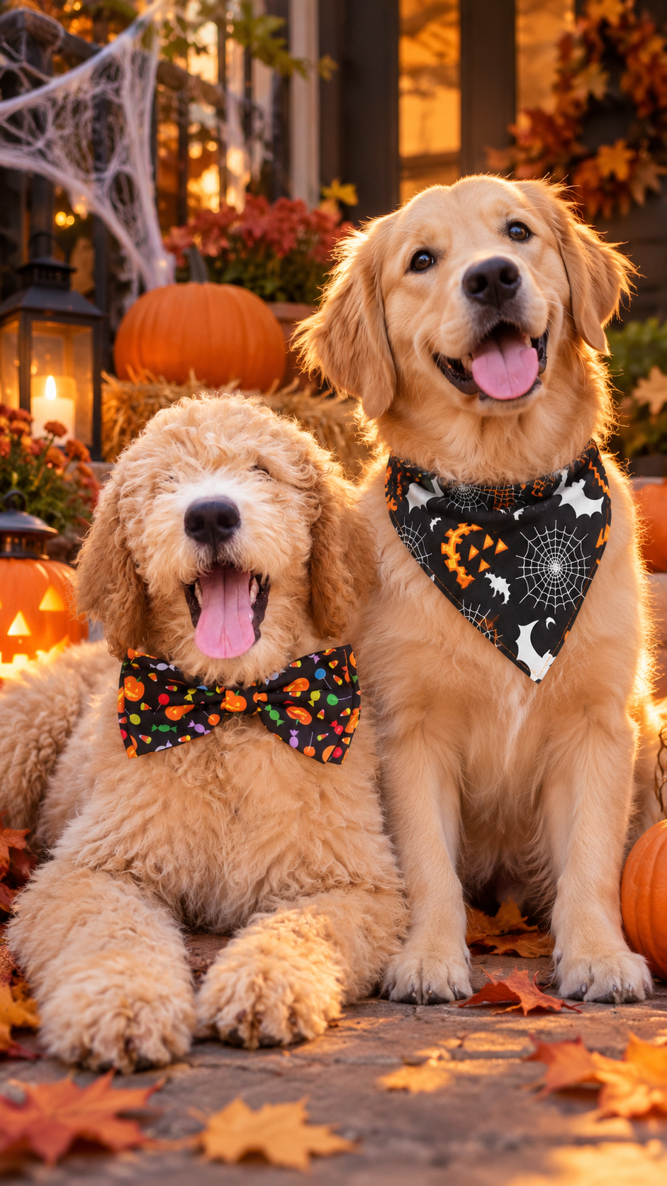 Walk that Dog! Halloween Bandana voor Honden - Zwart