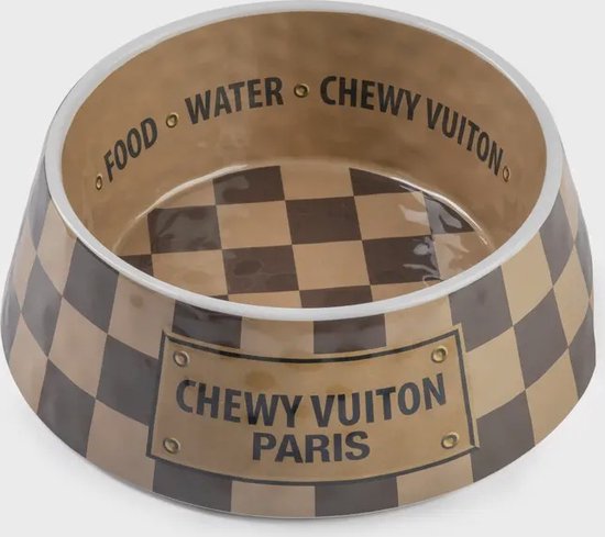 Chewy Vuiton Voerbak – Designer voerbak voor stijlvolle honden