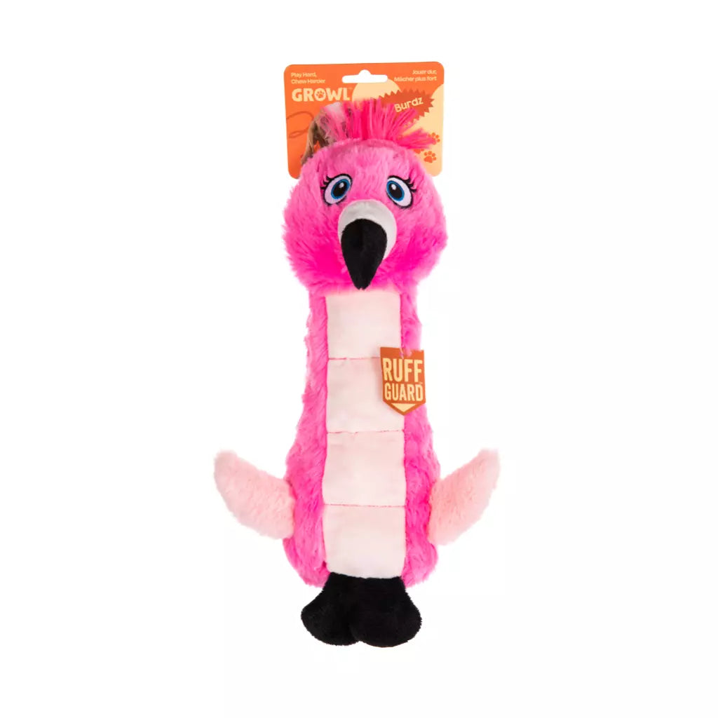 Growl Belly Burdz Fione de Flamingo – Pluche Hondenspeeltje met Pieper