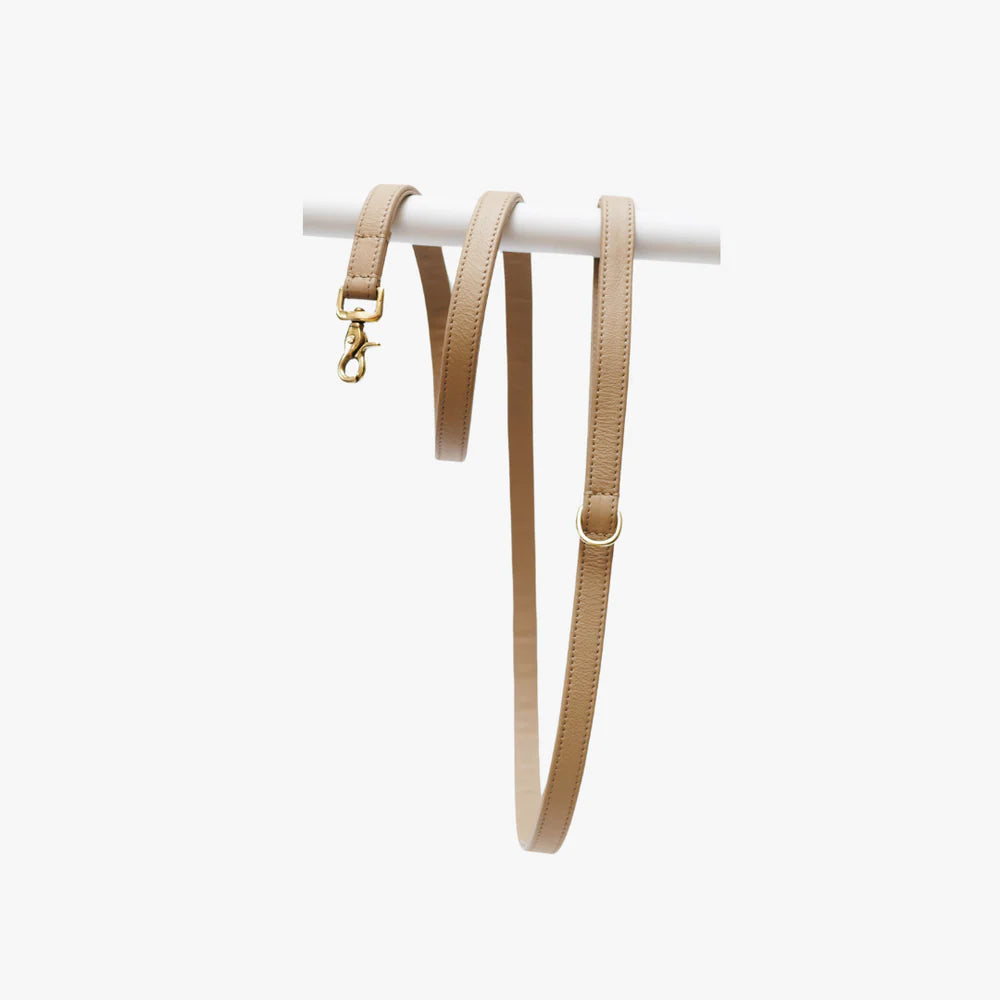 Luxe hondenlijn zand messing hardware