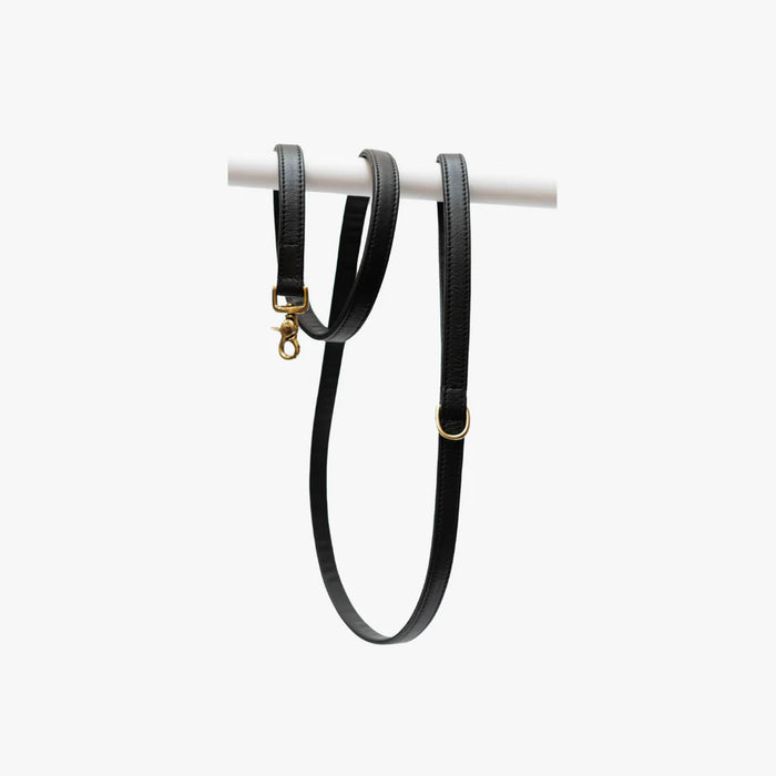 The Dog Musthaves Hondenlijn – Klassiek Zwart met messing afwerking