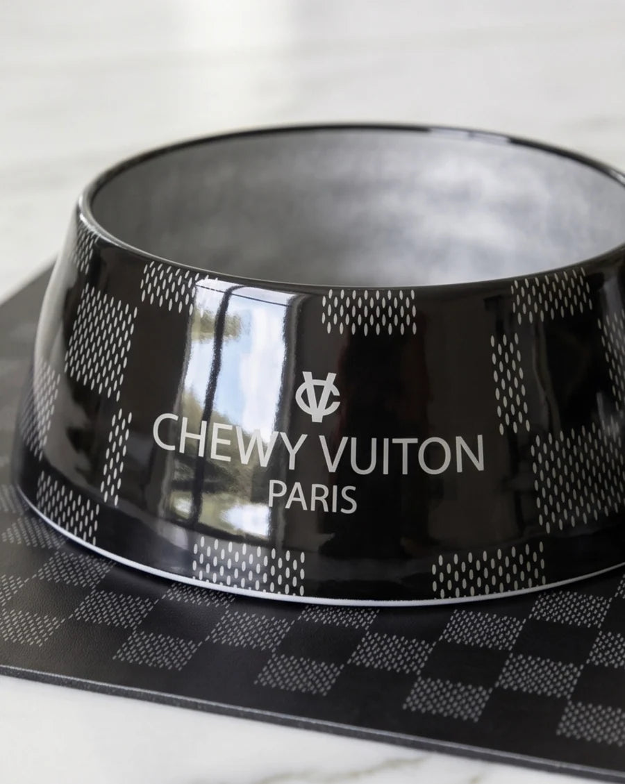 Haute Diggity Dog Chewy Vuiton Hondenvoerbak – Black Checker