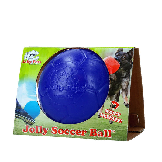 Jolly Soccer Ball blauw S 15 cm – supersterke JollyFlex voetbal voor honden (drijvend)