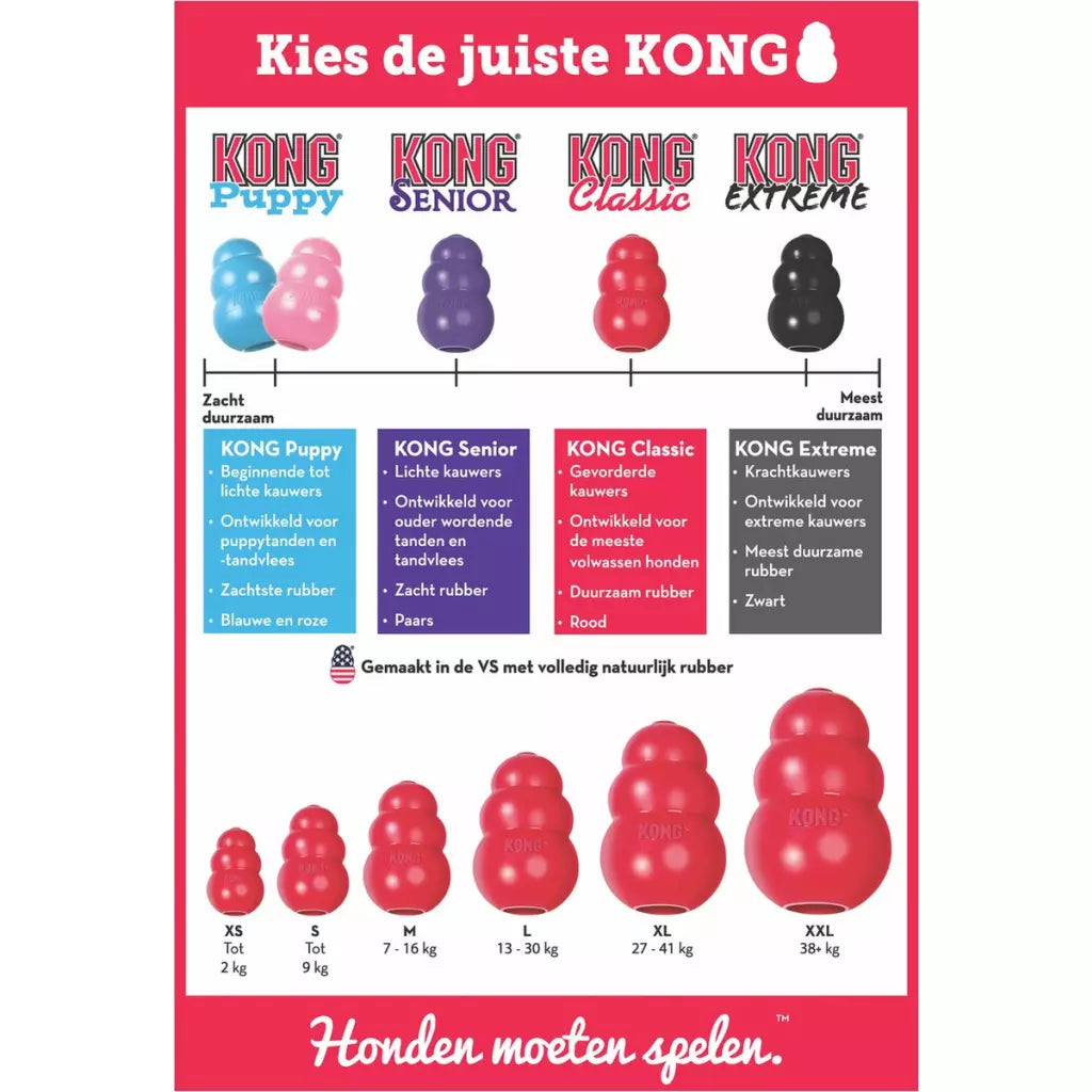 KONG Classic Hondenspeeltje van Natuurlijk Rubber
