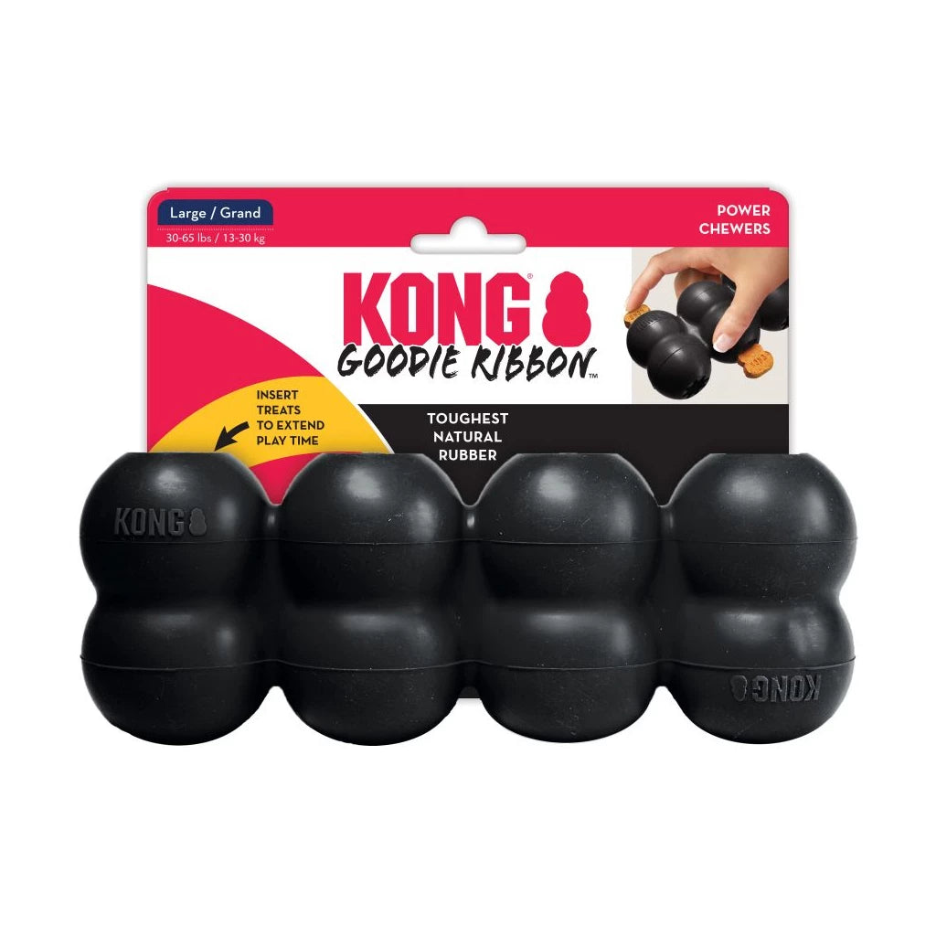 KONG Extreme Goodie Ribbon L vulbaar hondenspeeltje van natuurlijk rubber