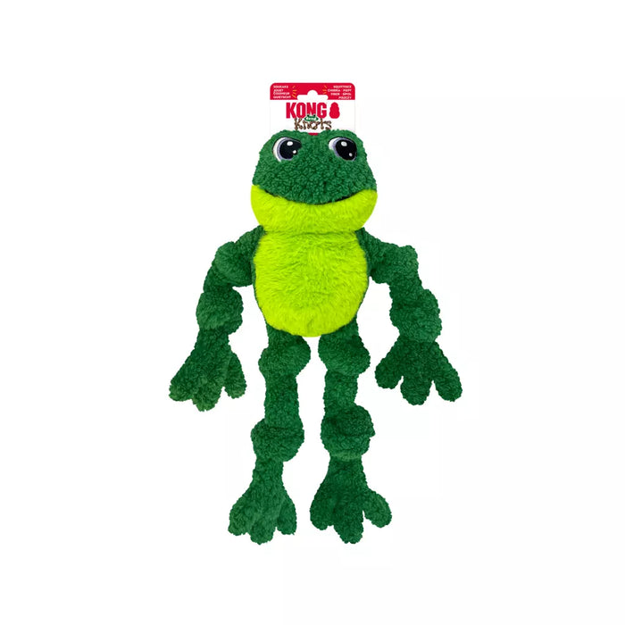 KONG Knots Floppy Frog – Stevig Knuffelspeeltje met Touwskelet & Piepers