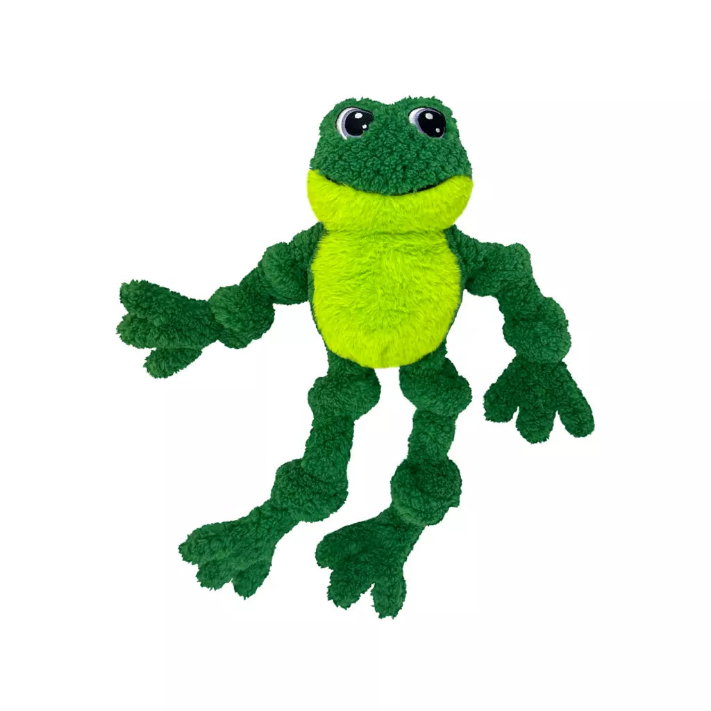 KONG Knots Floppy Frog – Stevig Knuffelspeeltje met Touwskelet & Piepers