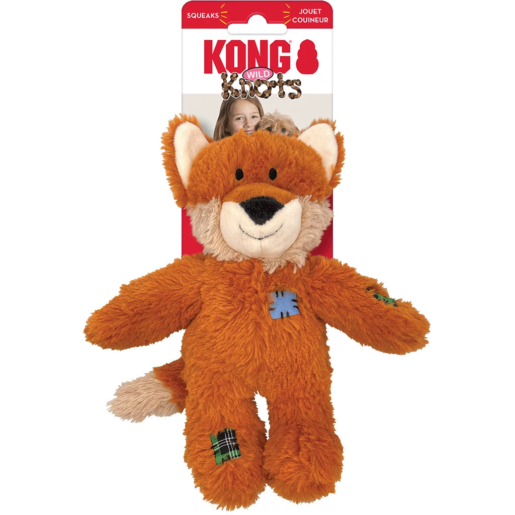 KONG Wild Knots Fox S/M Pluche Hondenspeeltje met Touwskelet