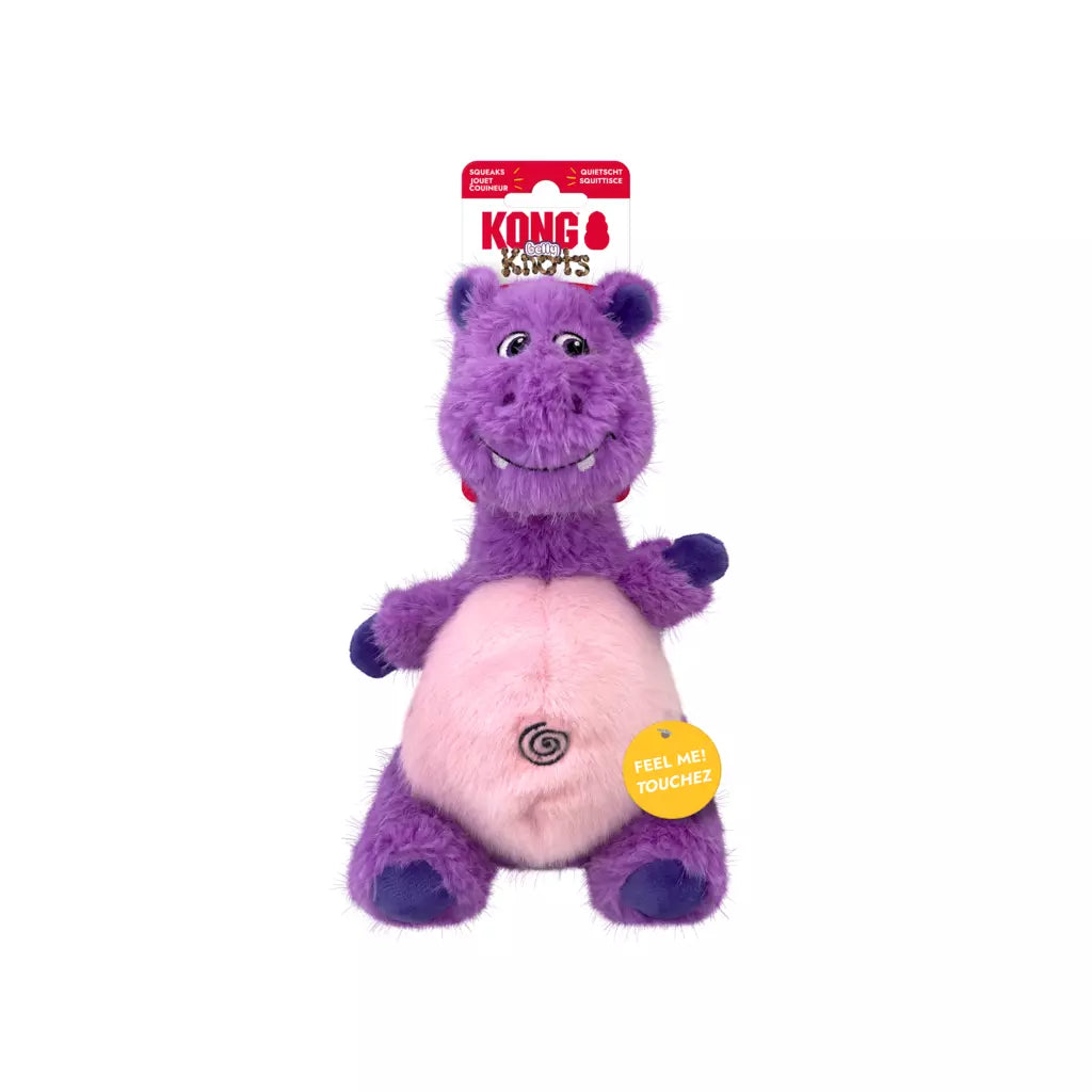 KONG Knots Belly Hippo hondenspeeltje met intern touwskelet en piepers