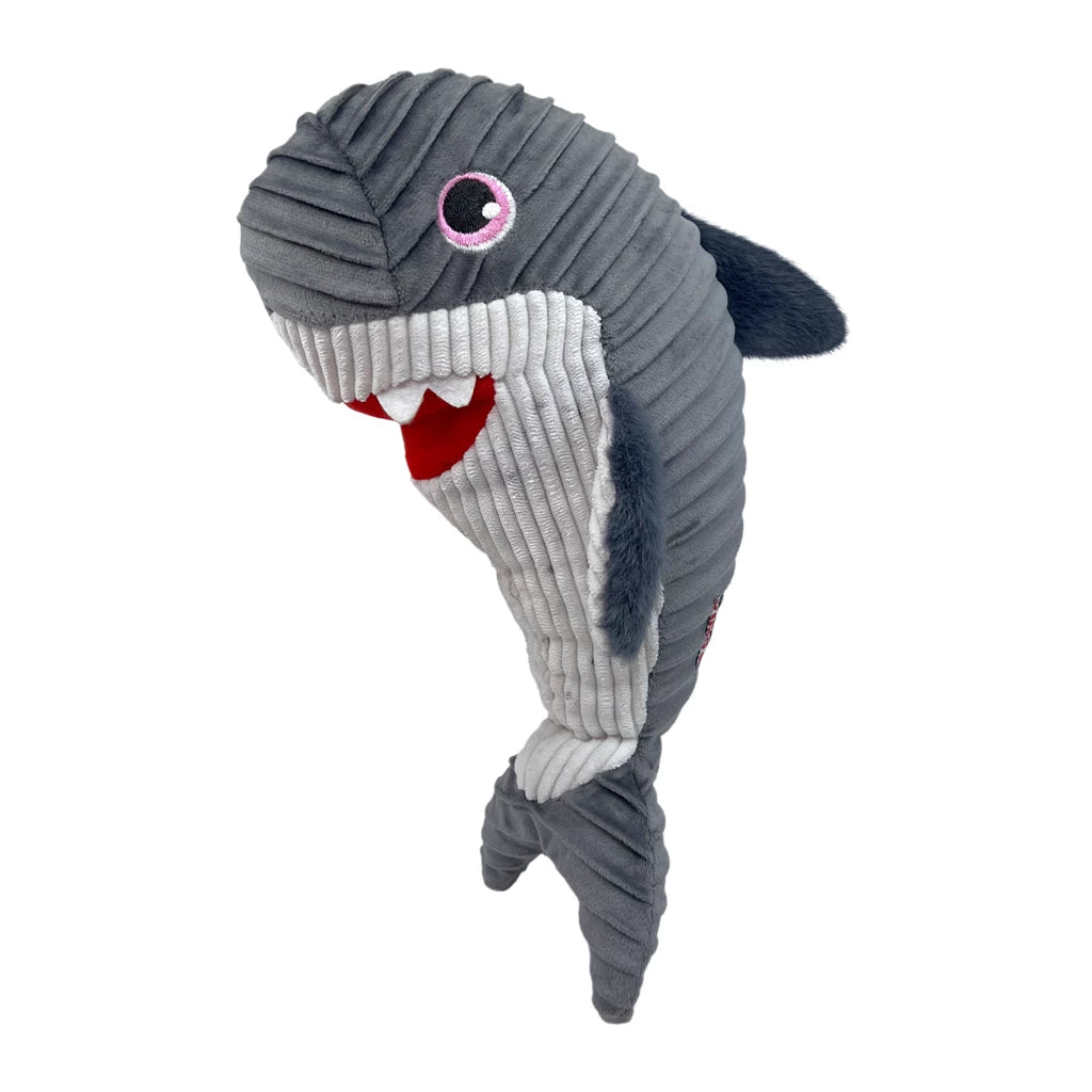 KONG CuteSeas Rufflez Shark M/L Pluche Hondenspeeltje met Pieper