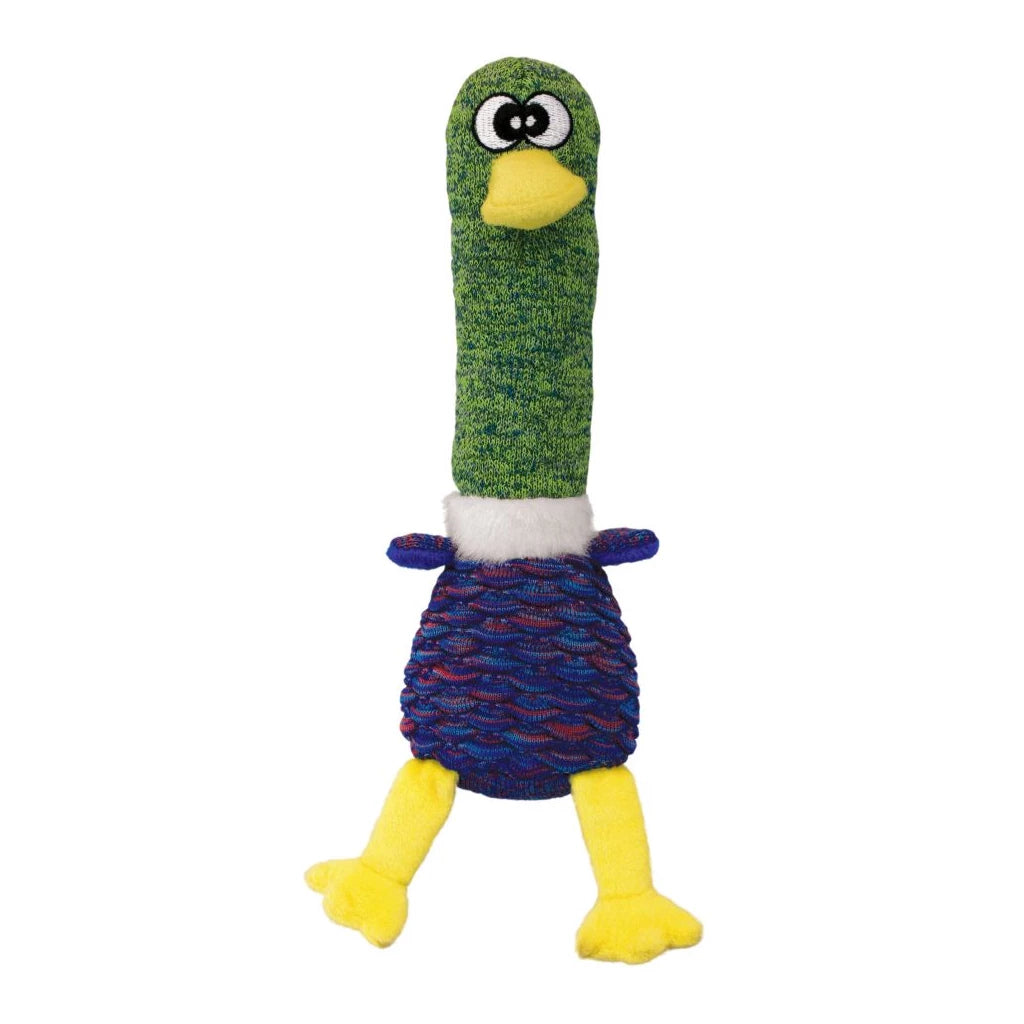 KONG Shakers Cuckoos assorti hondenspeeltje met lang lijf, lage pieper en knispergeluid.