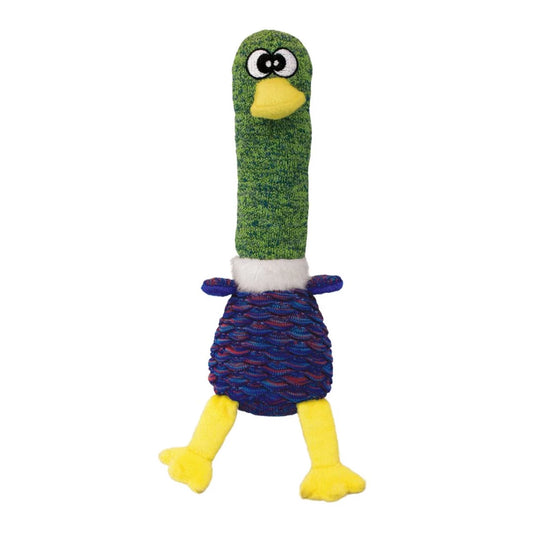 KONG Shakers Cuckoos assorti hondenspeeltje met lang lijf, lage pieper en knispergeluid.