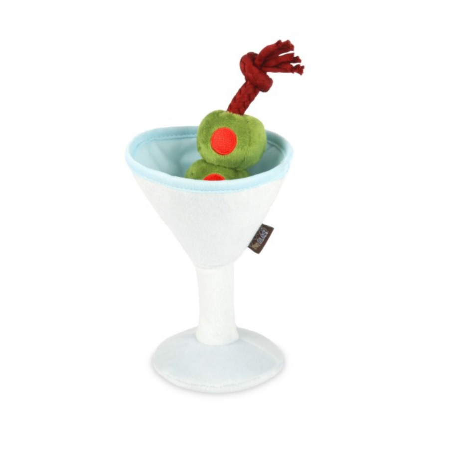 P.L.A.Y. Barktender Martini – Pluche Hondenspeeltje met Pieper & Kraakgeluid