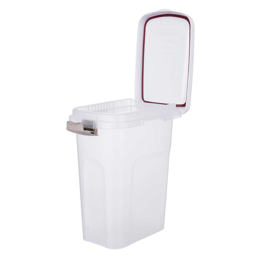 TRIXIE voerton luchtdicht voor droogvoer/brokken – kunststof voeropslag ton transparant wit – 15L 25L of 40L