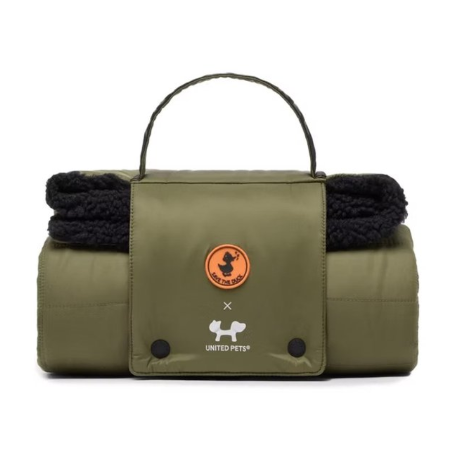 Save The Duck Cozy Mat Reismat Hond (M) – Opvouwbare Gevoerde Hondenmat 60×80 cm (Groen)