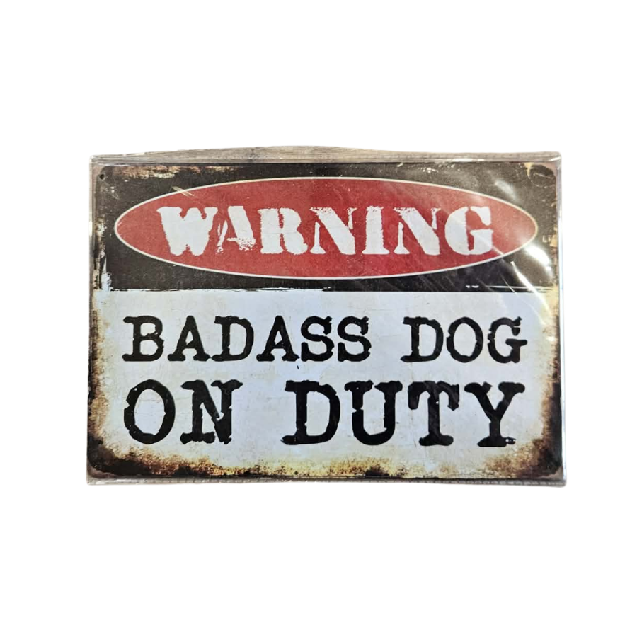 Clayre & Eef Tekstbord Hond - Badass Dog on Duty
