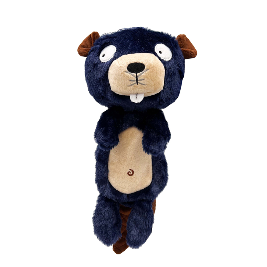 Lulubelles Power Plush Justin Beaver Large pluche hondenspeeltje in bevervorm met flapperende armen en benen.