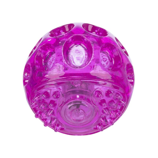 Trixie knipperbal zonder geluid drijvend van TPR in roze, 6 cm voor honden.