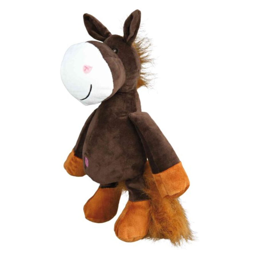 Trixie hondenspeeltje paard van pluche polyester voor honden, 32 cm.