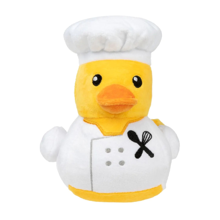 FuzzYard Duck Gordon Quacksay pluche hondenspeeltje met pieper in eendvorm.