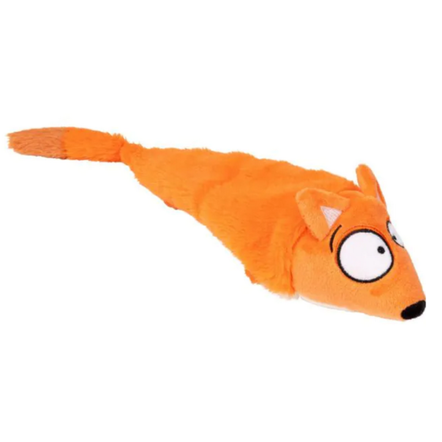 FuzzYard The Yeetz Farewell Fox pluche hondenspeeltje met pieper en verzwaarde kop.