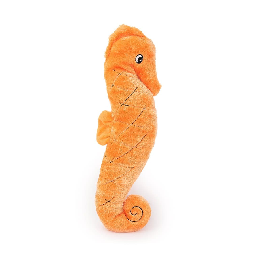 ZippyPaws Ocean Jigglerz Seahorse pluche hondenspeeltje met lange vorm en pieper.