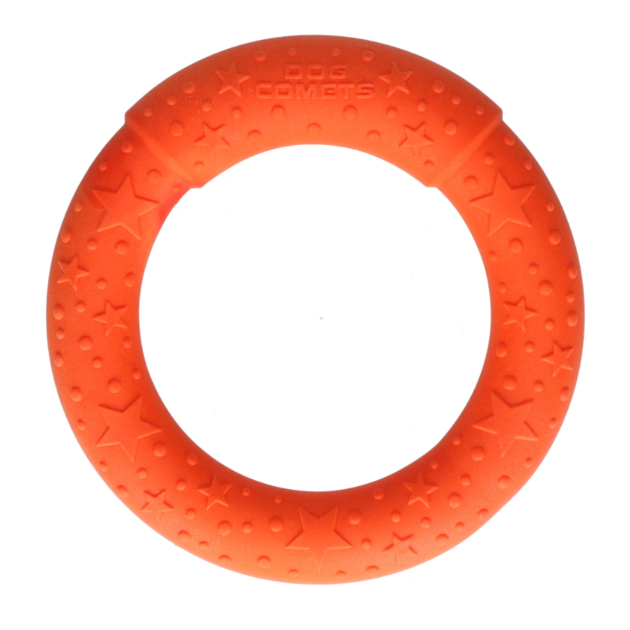 Dog Comets UFO Ring Oranje Hondenspeeltje van TPR Schuimrubber