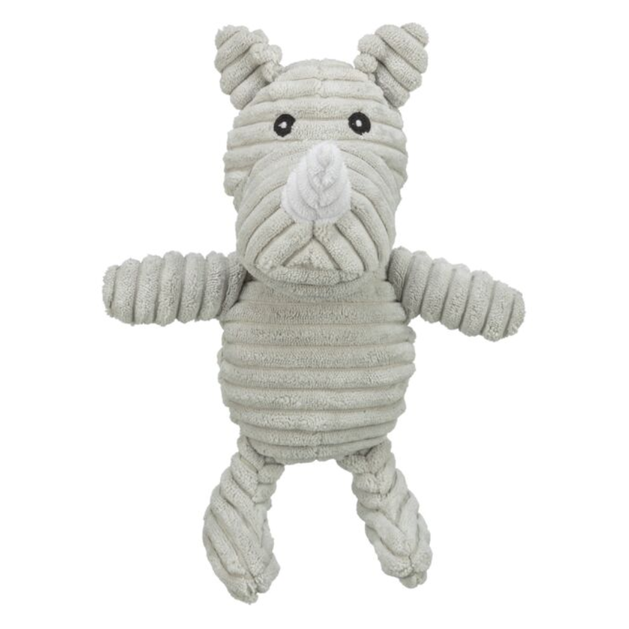 Trixie Rhinoceros pluche hondenspeeltje van polyester, 27 cm.