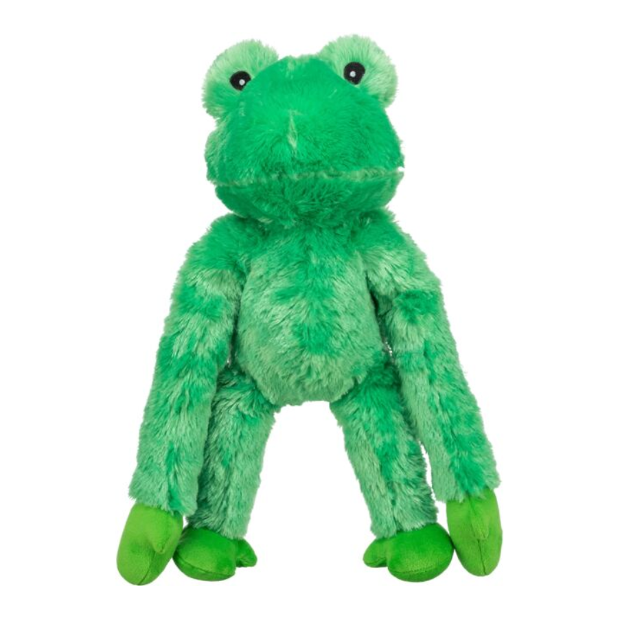 Trixie kikker pluche hondenspeeltje van polyester, 44 cm.