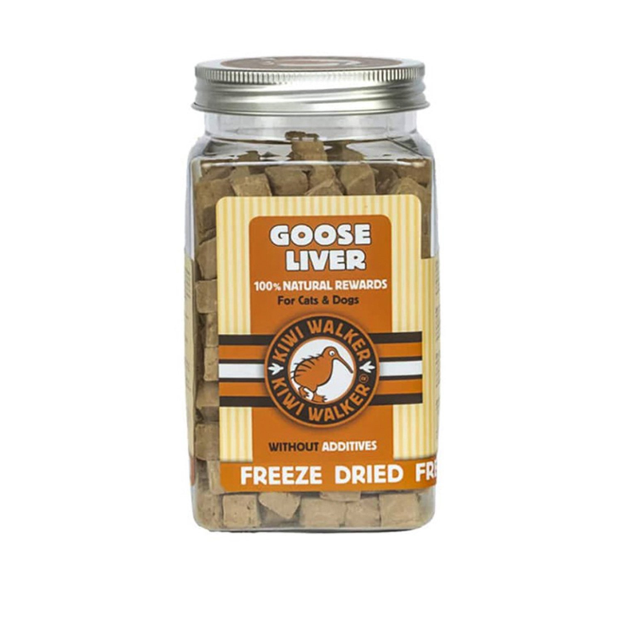 Kiwi Walker Goose Liver 120g – gevriesdroogde ganzenlever snack voor hond en kat