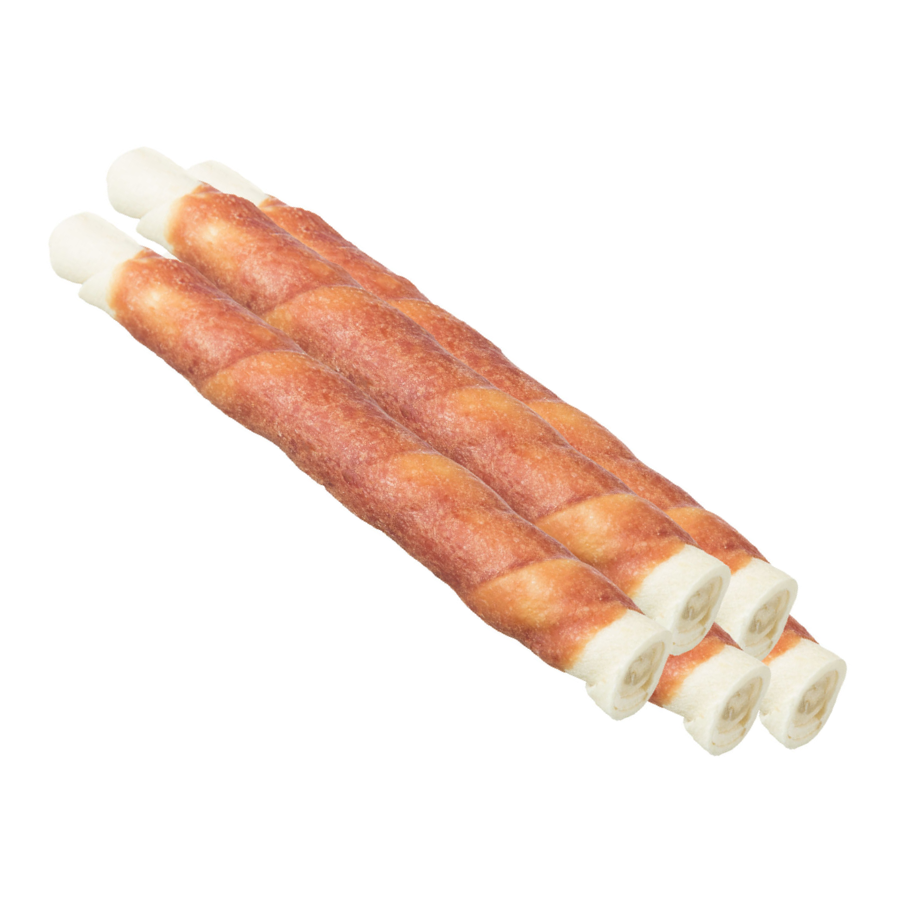 Trixie Denta Fun roll met eend 17 cm – kauwsnack van kauwhuid met 36% eend (45g)