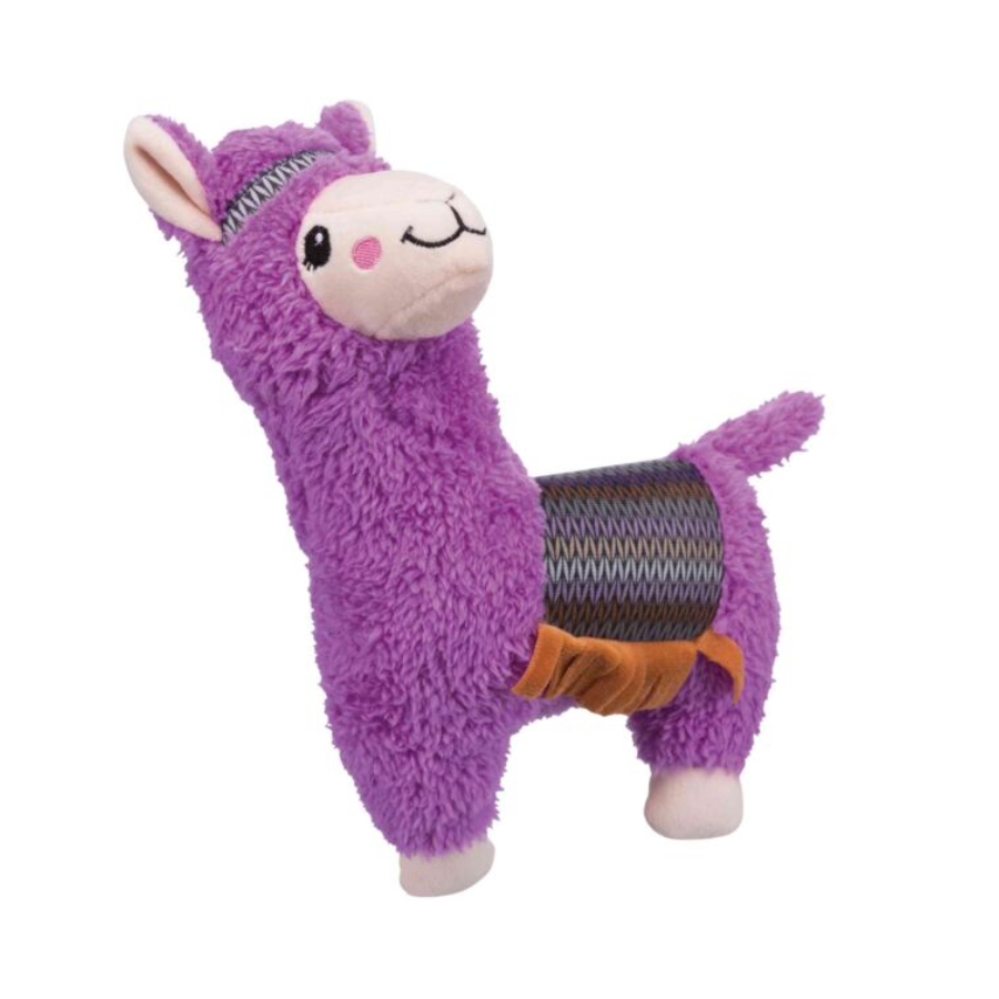Trixie alpaca pluche hondenspeeltje met pieper 31 cm paars