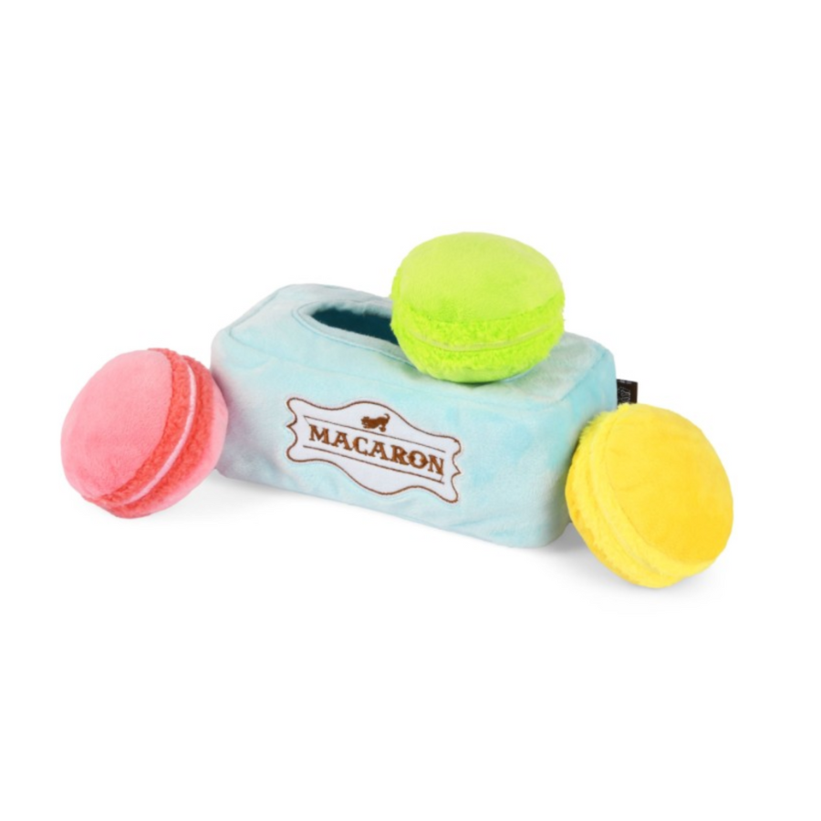 P.L.A.Y. Pup Cup Café Mutt-a-rons hondenspeeltje met piepers en knisperdoosje