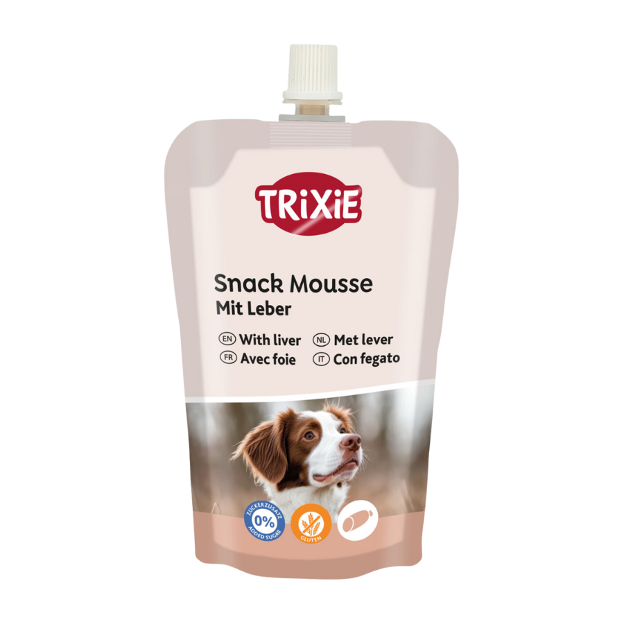 Trixie Snack Mousse met lever 200g – beloningssnack in tube voor honden