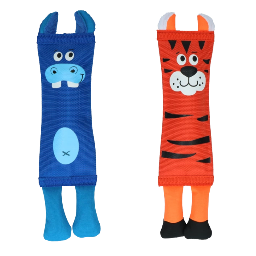 Hozies Billy Bengal M sterk hondenspeeltje van brandslang met tijgerprint, zachte pieper en drijvende eigenschappen