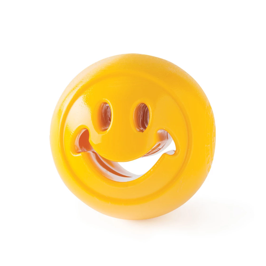 Outward Hound Orbee-Tuff Nooks geel interactief hondenspeeltje voor snacks en denkspel.