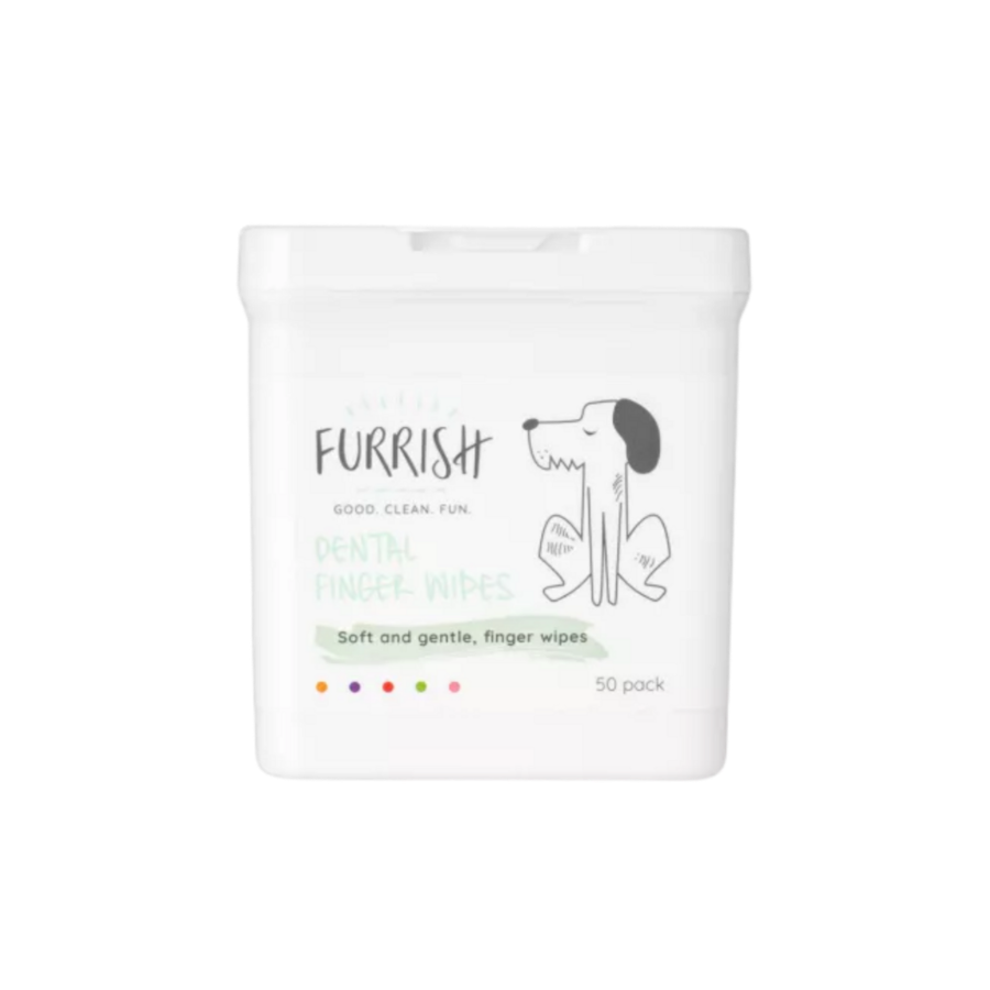 Furrish gebitsdoekjes hond 50 stuks – vingerdoekjes met mint voor reinigen van tanden en tandvlees
