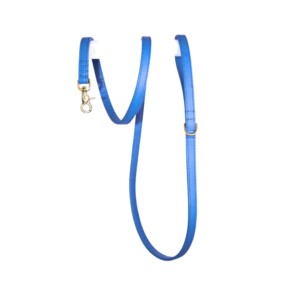 The Dog Musthaves Hondenlijn – Klassiek Denim Blue met messing afwerking