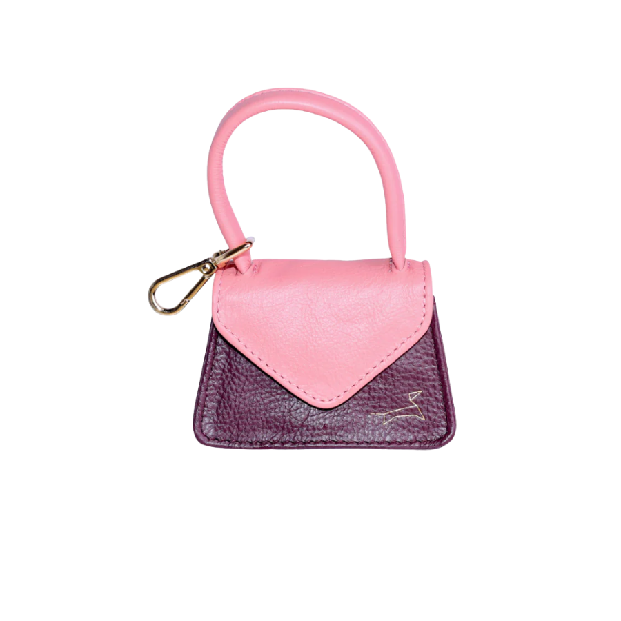 Blush Two Tone leren beloningstasje en poepzakjeshouder voor hond