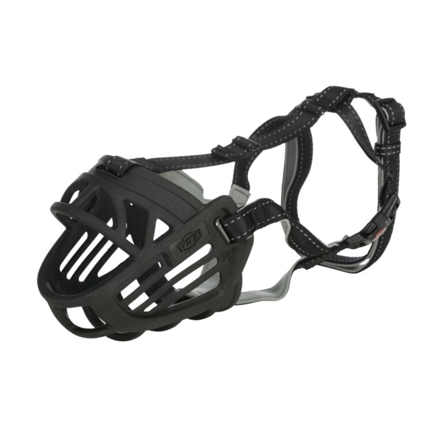 Trixie Muzzle Flex muilkorf – flexibele comfortabele hondenmuilkorf zwart