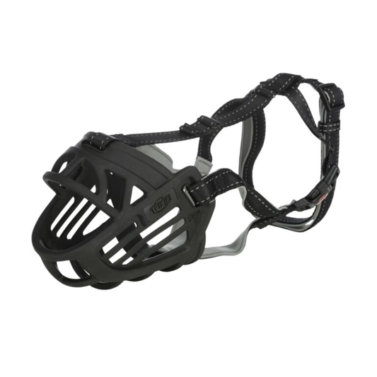 Trixie Muzzle Flex muilkorf – flexibele comfortabele hondenmuilkorf zwart