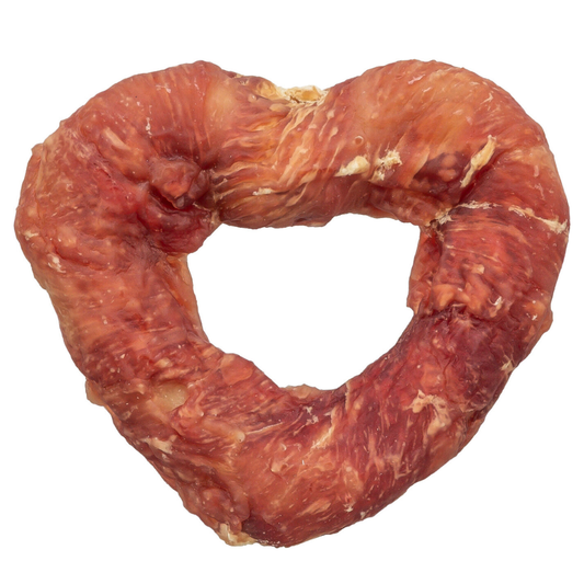 Trixie Denta Fun Heart met eendenborst – kauwsnack van kauwhuid met 45% eend