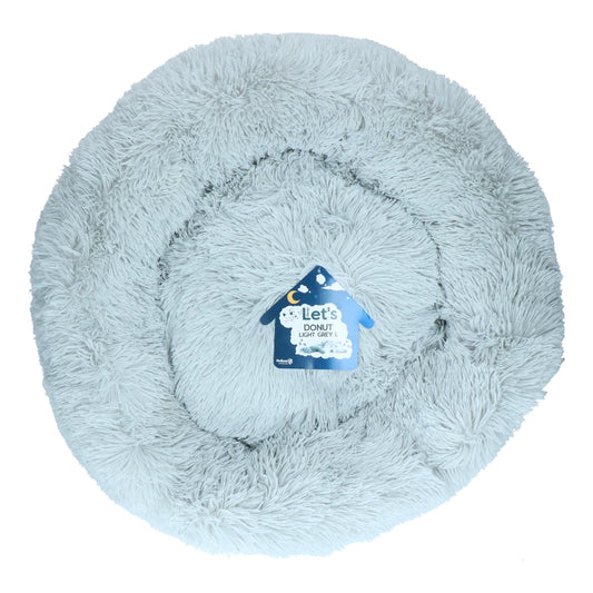 Let's Sleep Donut Lichtgrijs – Fluffy Donut Mand voor Hond & Kat